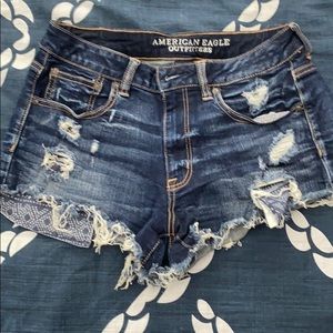American Eagle Distressed Hi-Rise Shorts